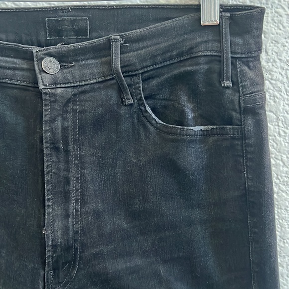 MOTHER The Hustler Ankle Fray Not Guilt Black Jeans Size 30 - Picture 4 of 10